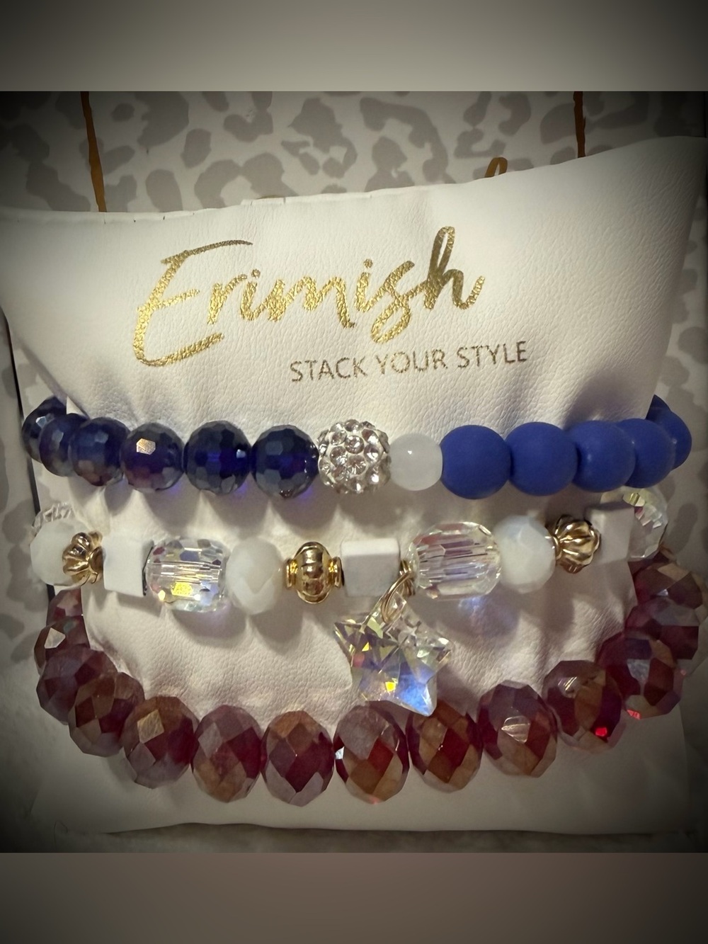 New ERIMISH Bracelets 3 pc Stack - Red, White & Blue